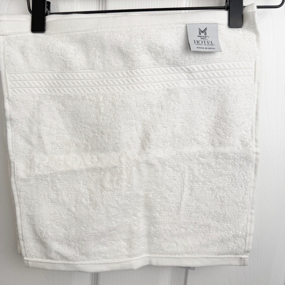 Member's Mark Washcloth Set (6) White Hotel Premier Collection Cotton Soft Bath